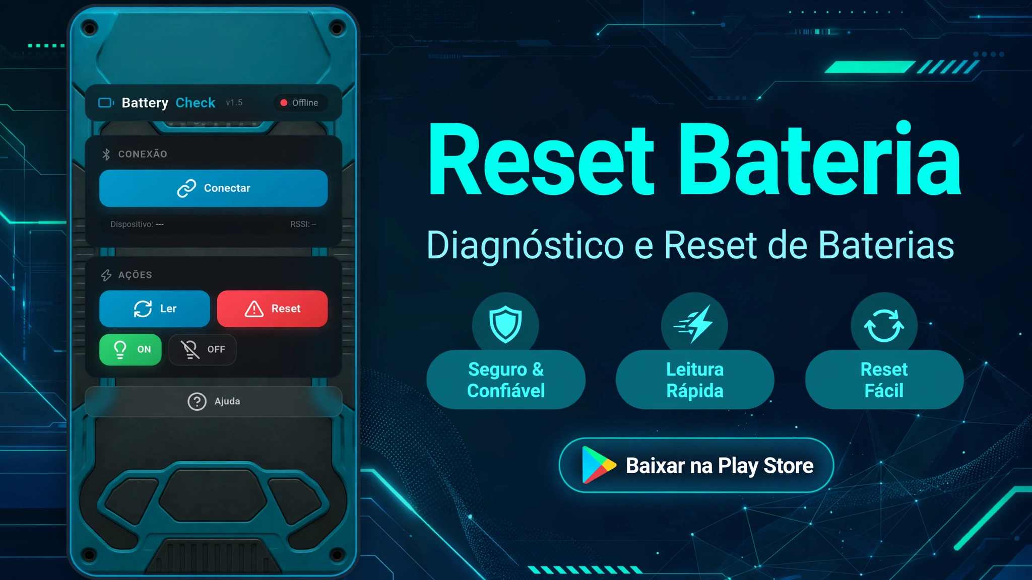 Reset Bateria - Dispositivo profissional para diagnóstico de baterias Makita